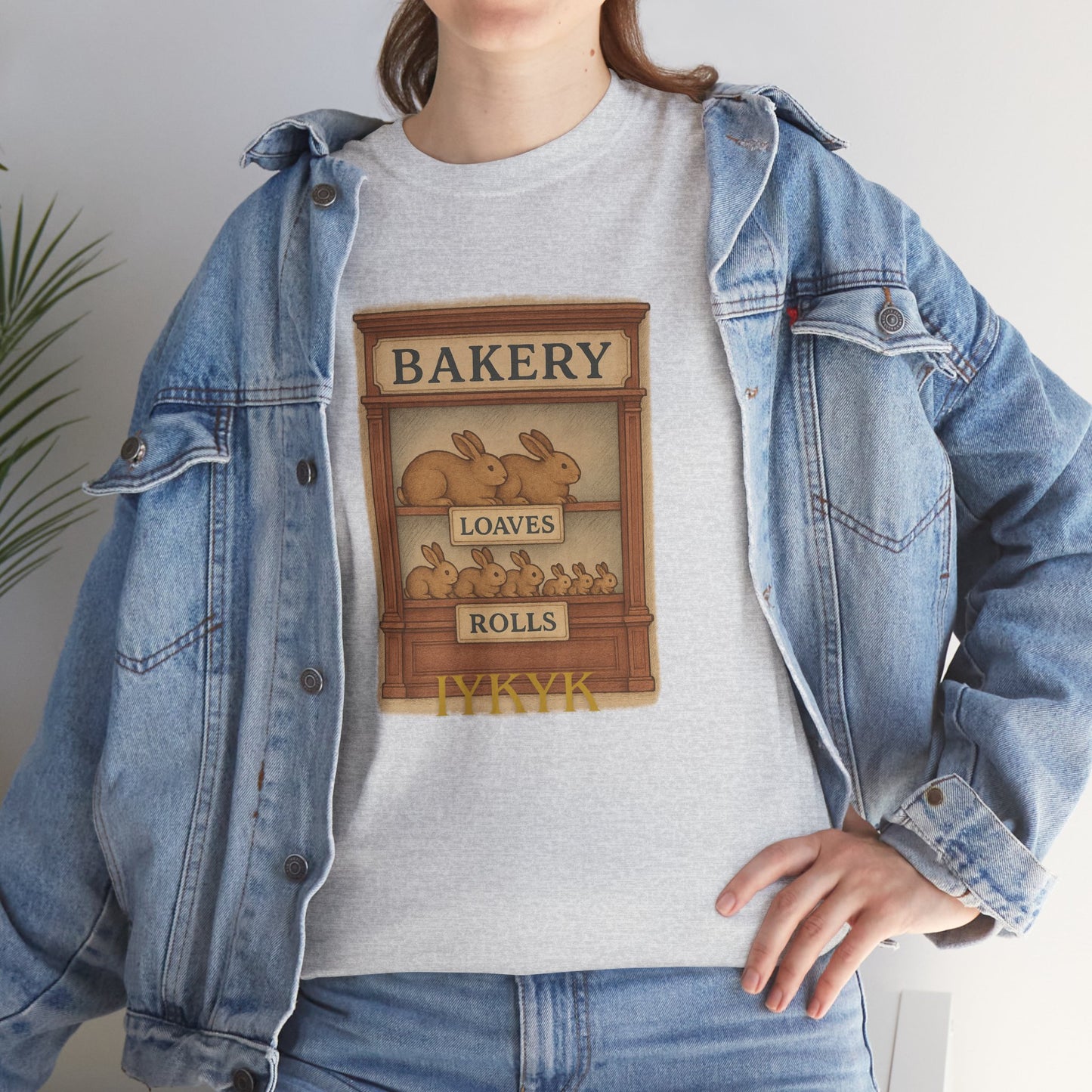 Loaves, Rolls & IYKYK – Bunny Bakery Tee - Unisex Short Sleeve - Vintage Bakery Shirt - Baking & Rabbit Lover Apparel