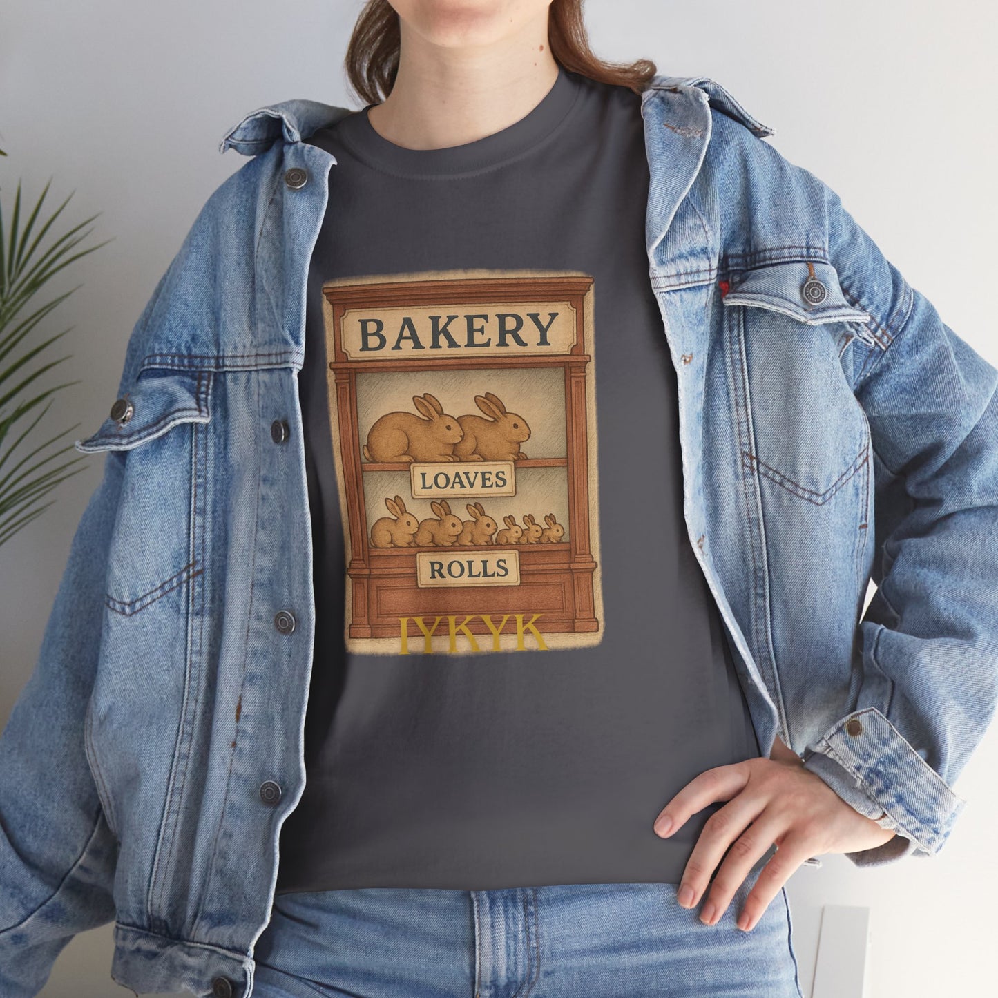 Loaves, Rolls & IYKYK – Bunny Bakery Tee - Unisex Short Sleeve - Vintage Bakery Shirt - Baking & Rabbit Lover Apparel