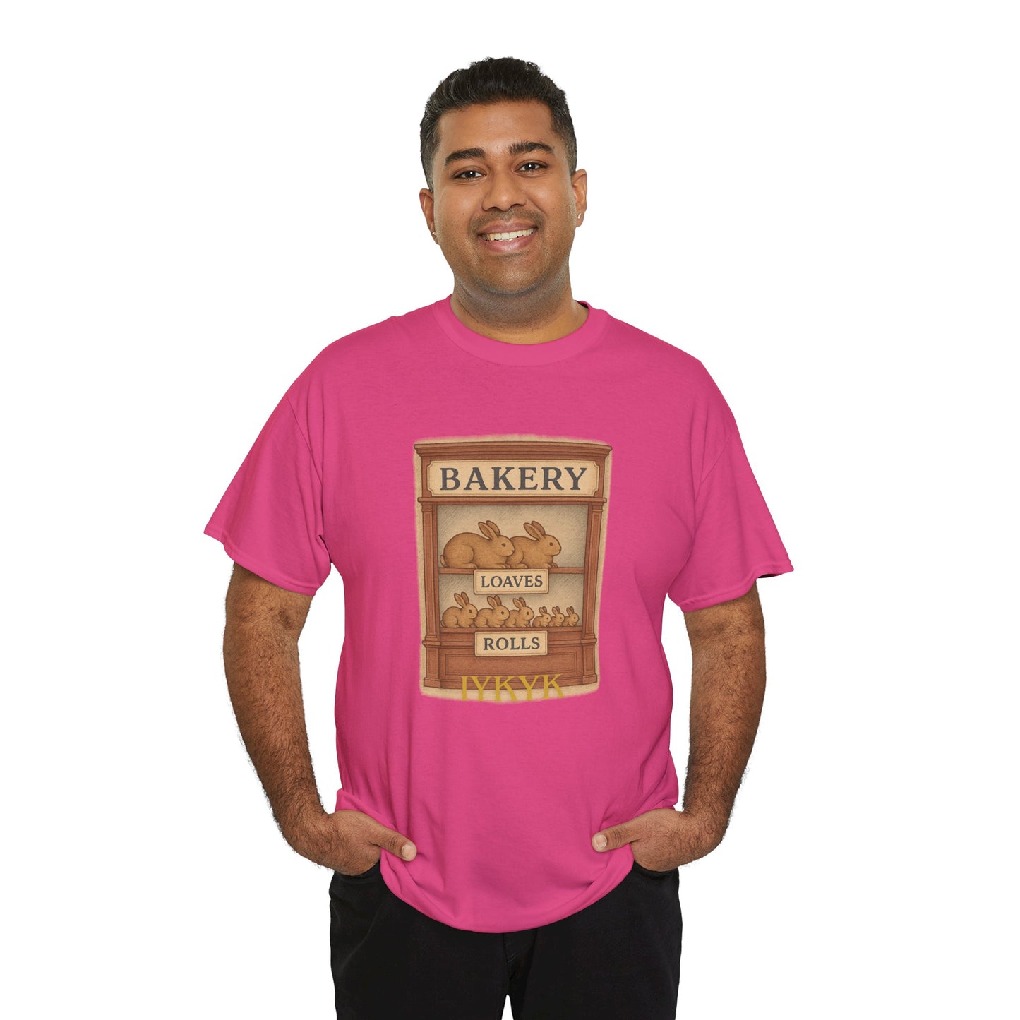Loaves, Rolls & IYKYK – Bunny Bakery Tee - Unisex Short Sleeve - Vintage Bakery Shirt - Baking & Rabbit Lover Apparel