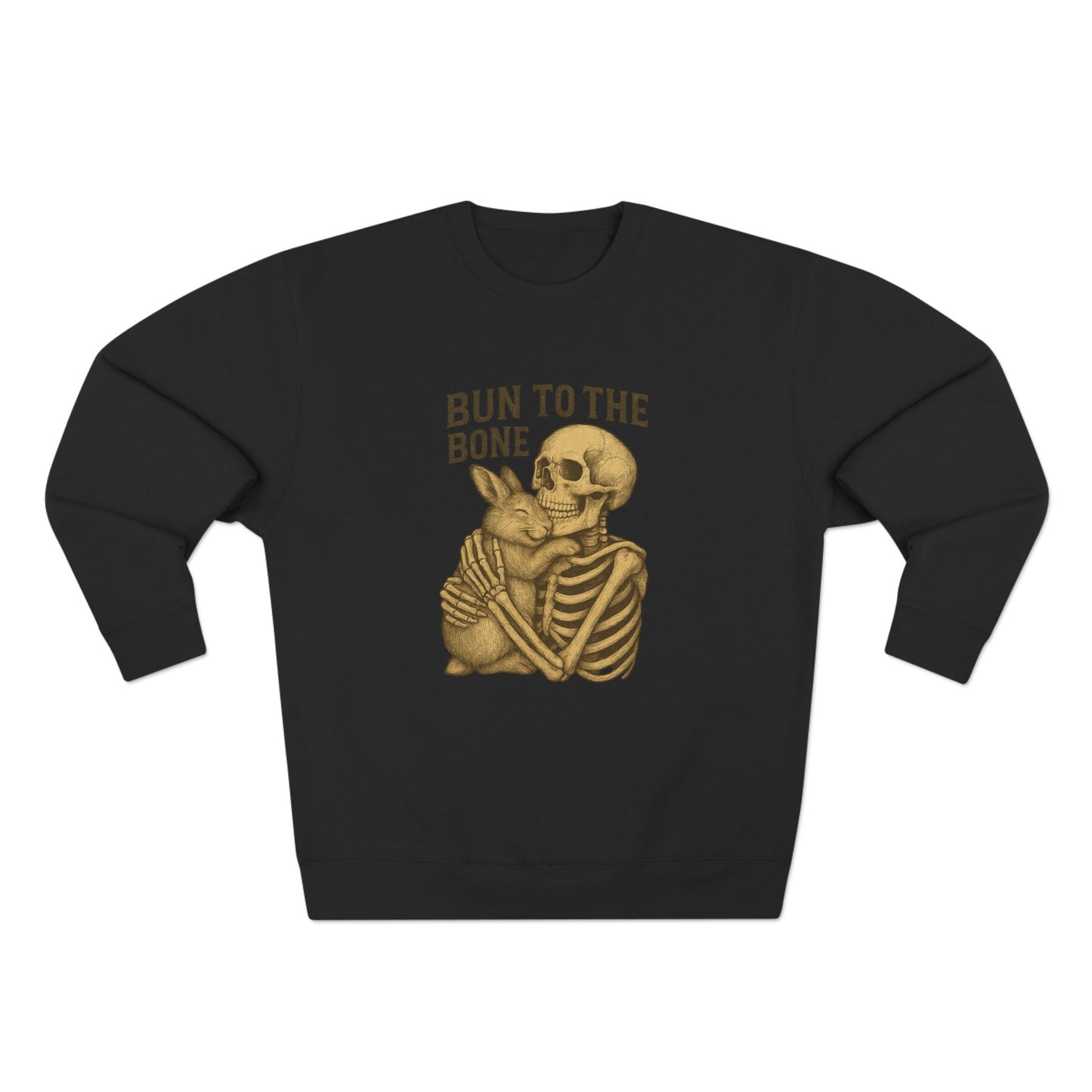 Bun to the Bone Skeleton & Snuggle Bunny Unisex Sweatshirt – Cozy Rabbit Crewneck - Halloween & Fall Collection - Funny Gift