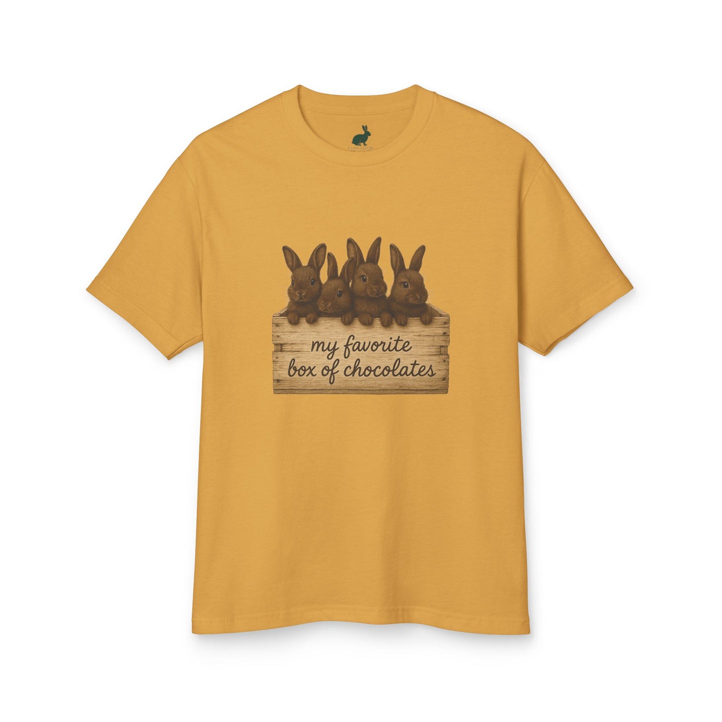 "My Favorite Box of Chocolates" Rustic Bunny Tee – Rabbit Breeder T-Shirt - Unisex Bunthusiast Shirt