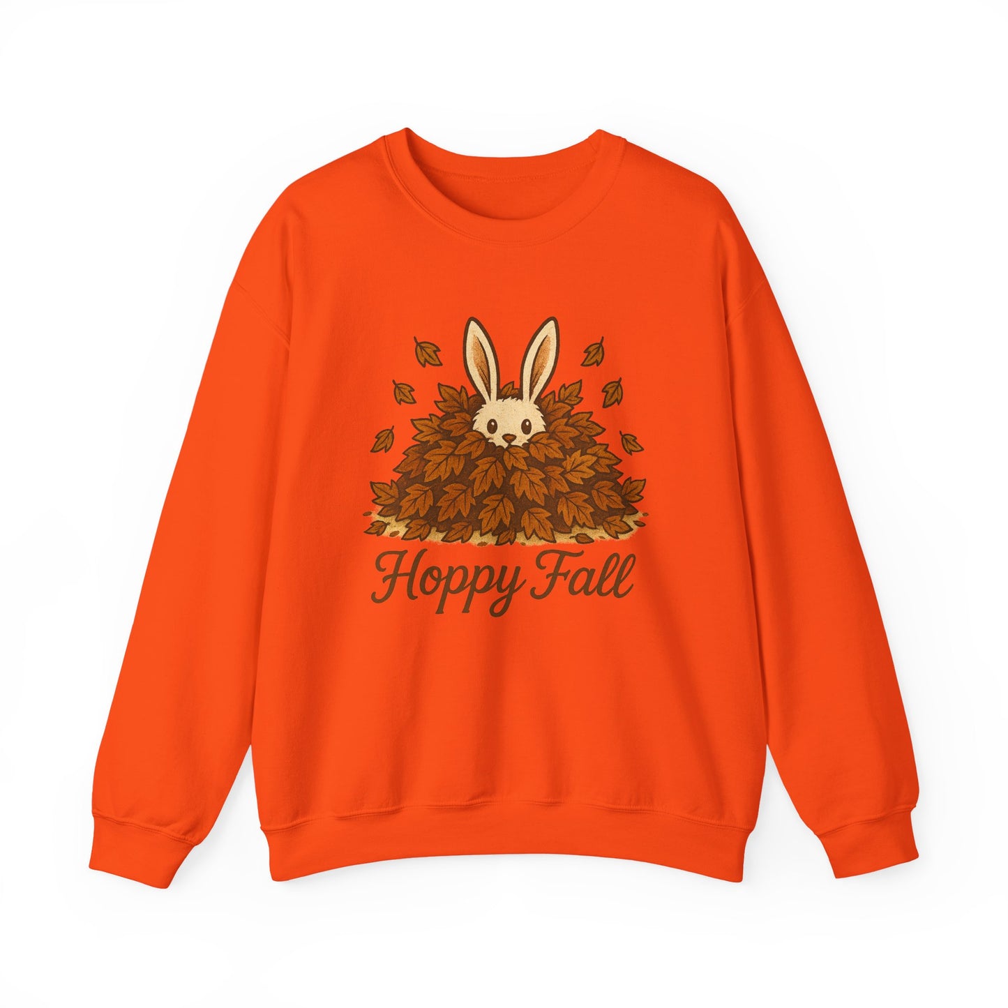 Hoppy Fall β Unisex Cozy Sweatshirt | Rabbit & Autumn Leaves Comfy Crewneck | Fall Fashion - Seasonal Halloween Gift
