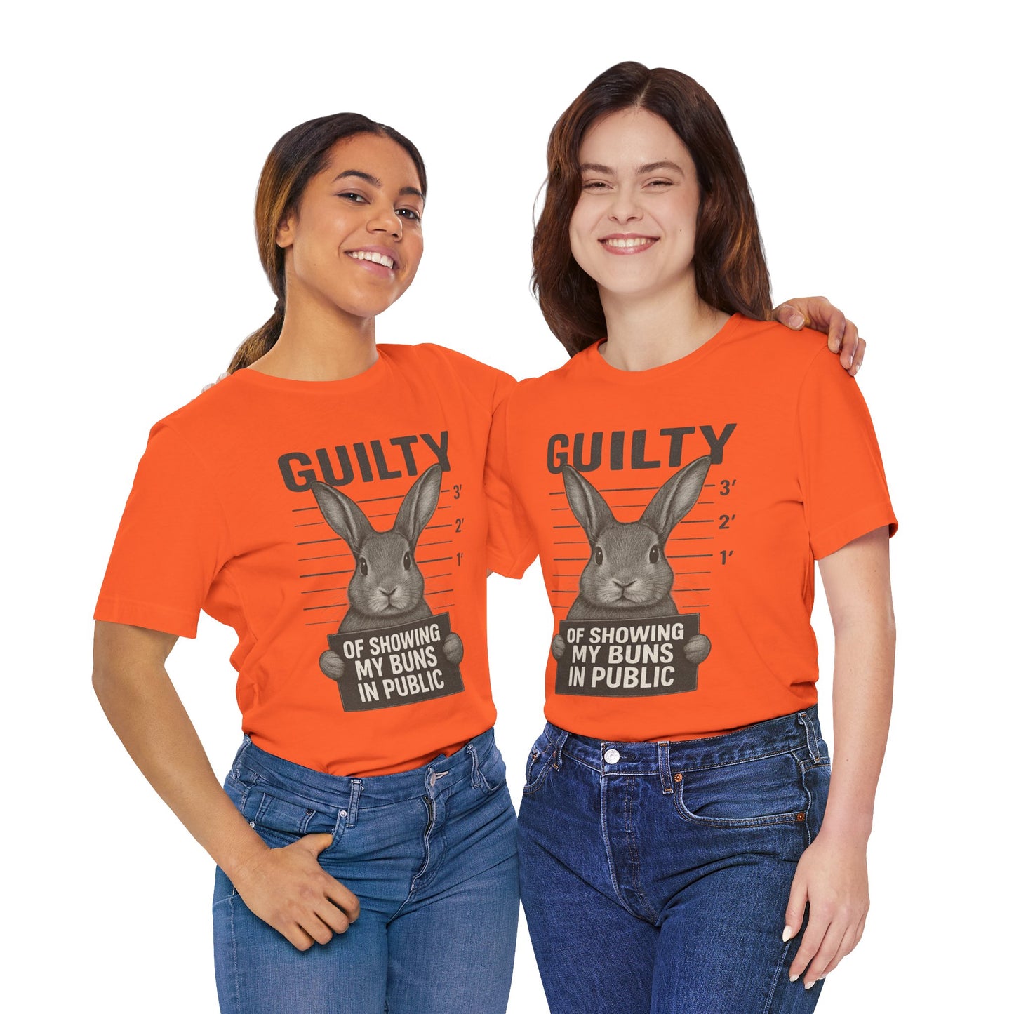 Guilty of Showing My Buns in Public Rabbit Exhibitor T-Shirt – Unisex Funny Bunny Graphic Tee - Quirky Gift for Animal Lovers