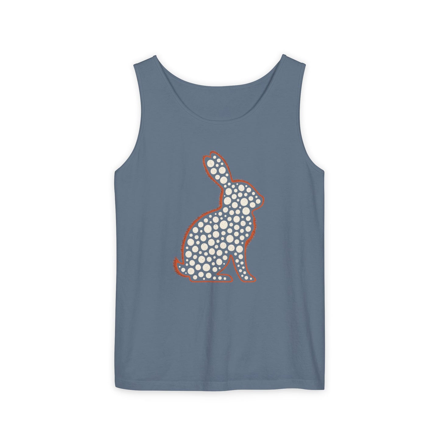 Spotted Rabbit Unisex Tank Top – Abstract Dot Bunny Design Tee for Bunthusiasts - Unisex Garment-Dyed Tank Top