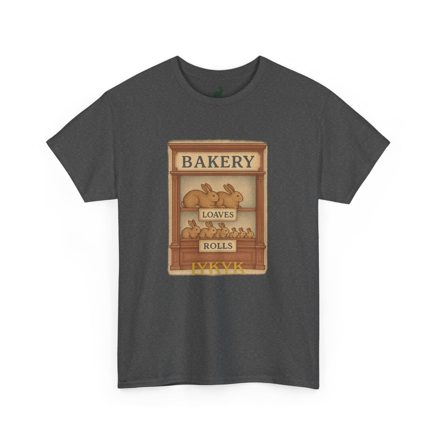 Loaves, Rolls & IYKYK – Bunny Bakery Tee - Unisex Short Sleeve - Vintage Bakery Shirt - Baking & Rabbit Lover Apparel