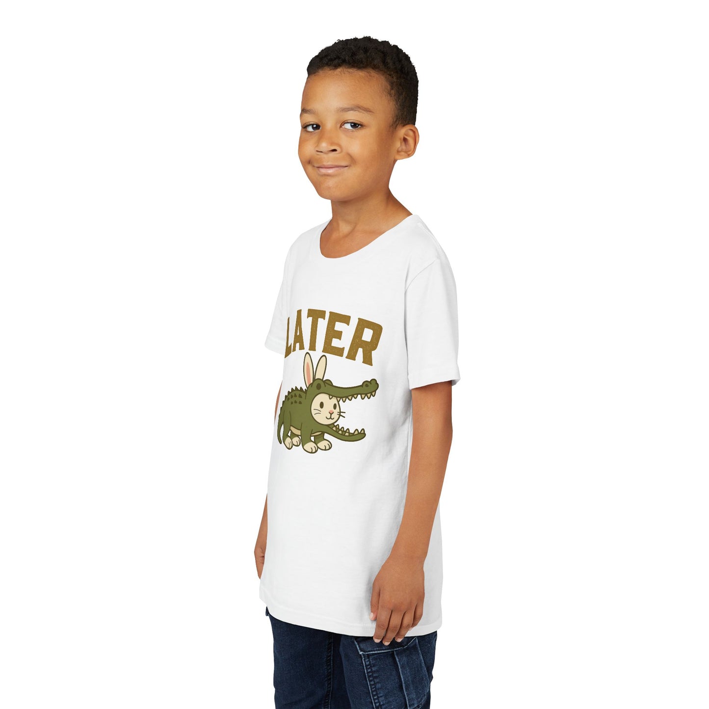 Later Gator Bunny Tee – Cute Youth Short Sleeve - Kids Rabbit T-Shirt - Funny Graphic Children's Shirt