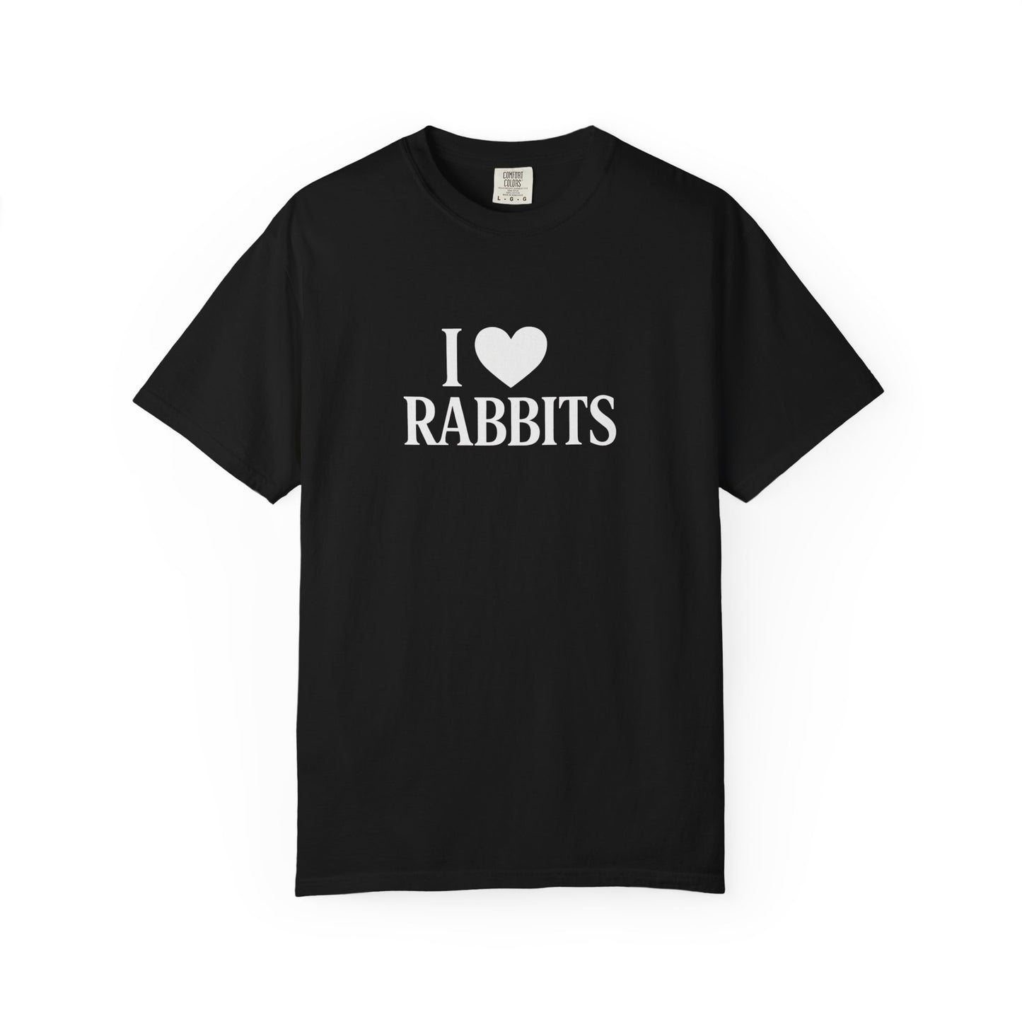 I ♥ Rabbits – Garment-Dyed Unisex Tee for Bunthusiasts - I Love Rabbits T-Shirt for Bunny Lovers