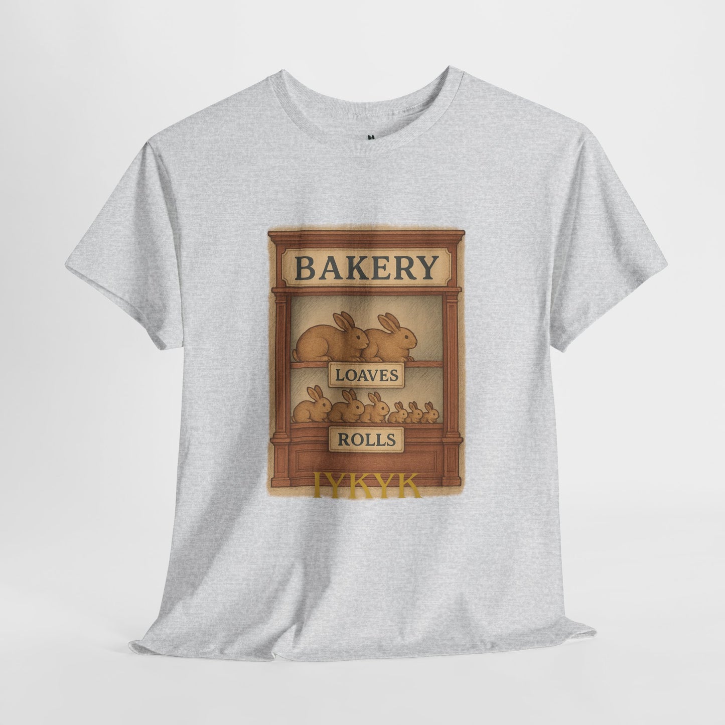 Loaves, Rolls & IYKYK – Bunny Bakery Tee - Unisex Short Sleeve - Vintage Bakery Shirt - Baking & Rabbit Lover Apparel