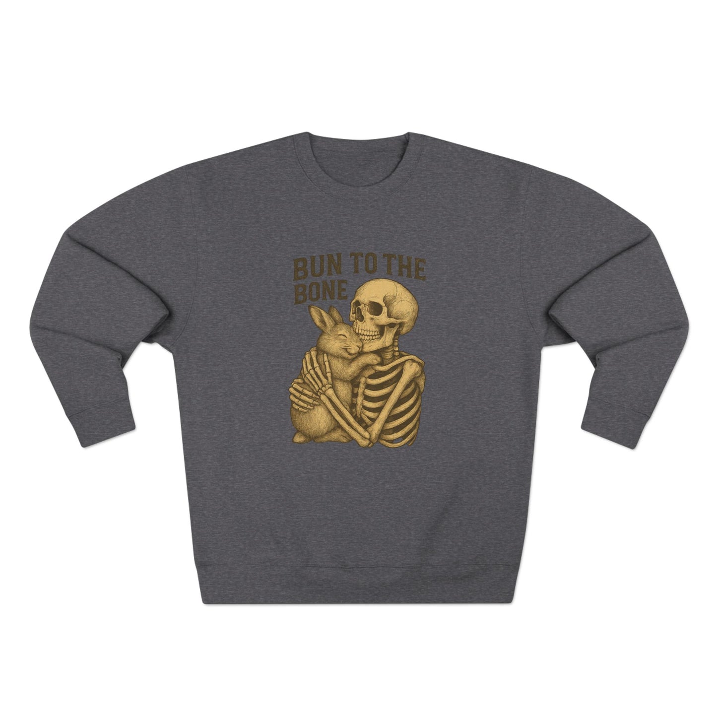 Bun to the Bone Skeleton & Snuggle Bunny Unisex Sweatshirt – Cozy Rabbit Crewneck - Halloween & Fall Collection - Funny Gift