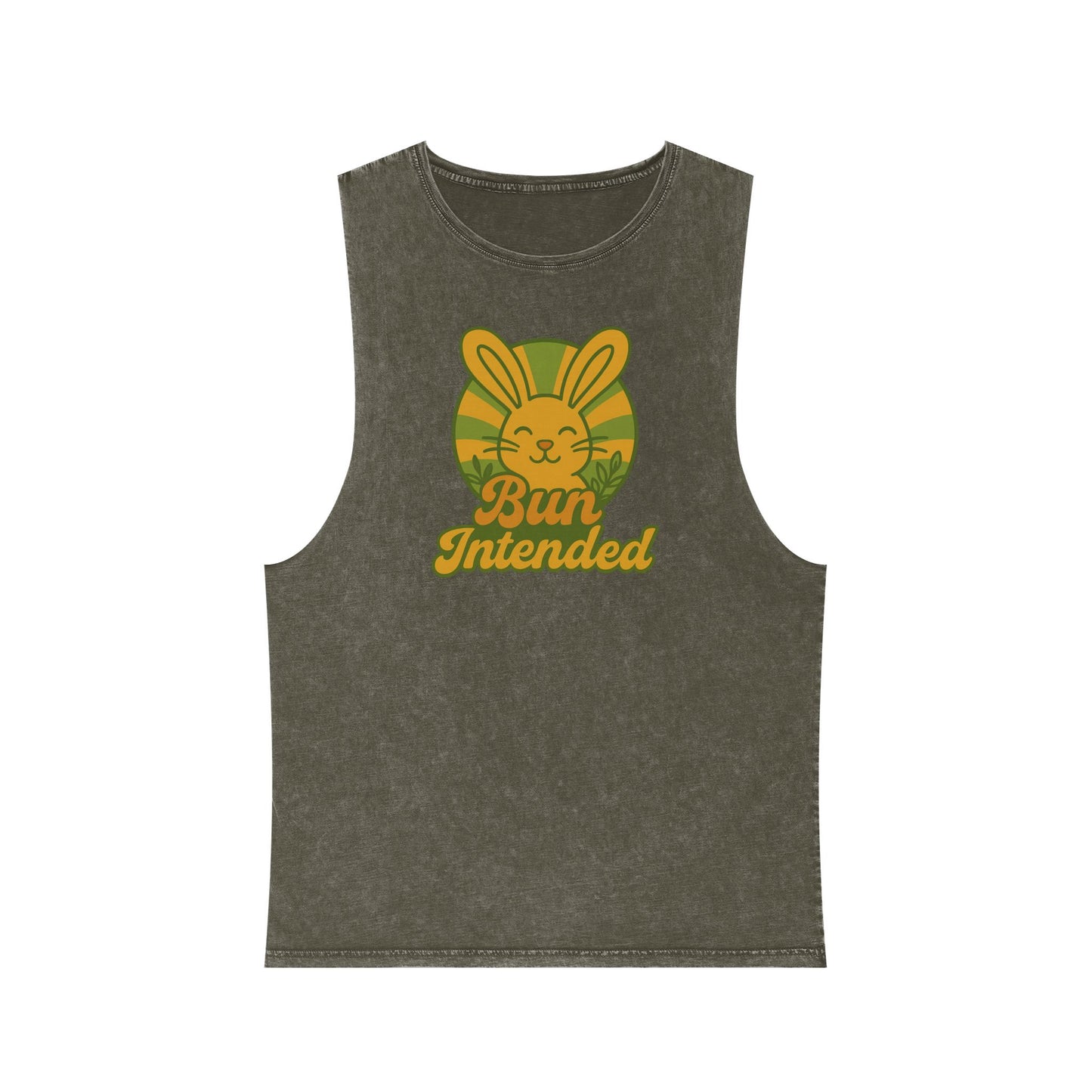 Stonewash Bun Intended Tank Top - Retro Graphic Tee - Vintage Casual Summer Wear - Gift for Rabbit Lovers - Everyday Style