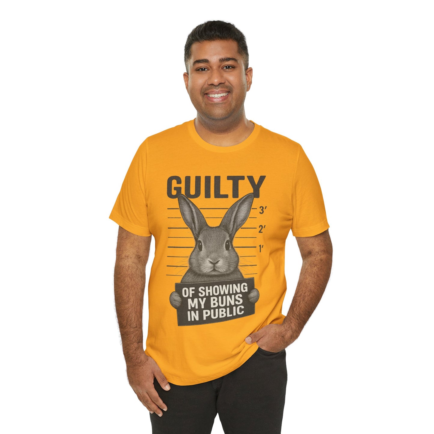 Guilty of Showing My Buns in Public Rabbit Exhibitor T-Shirt – Unisex Funny Bunny Graphic Tee - Quirky Gift for Animal Lovers