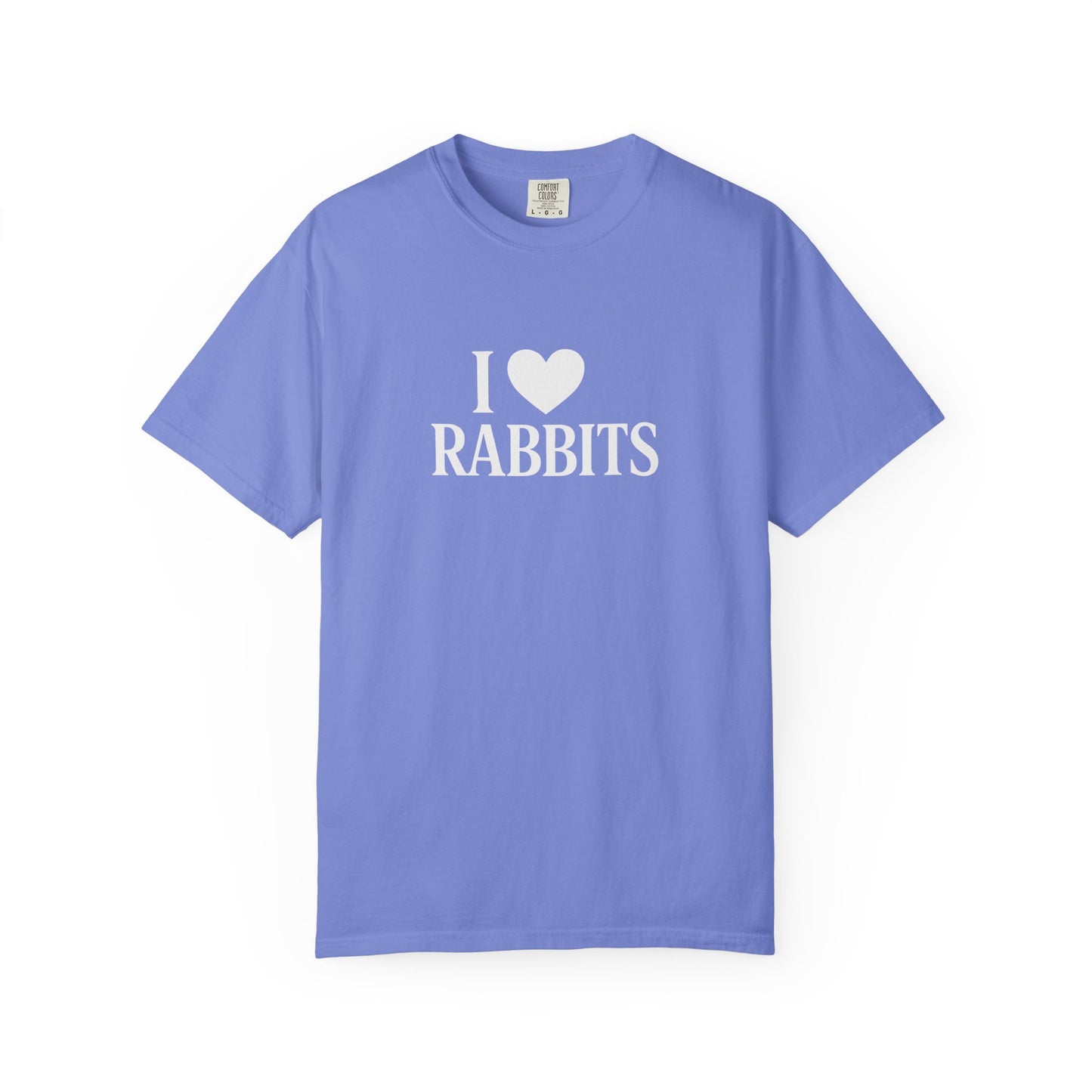 I ♥ Rabbits – Garment-Dyed Unisex Tee for Bunthusiasts - I Love Rabbits T-Shirt for Bunny Lovers