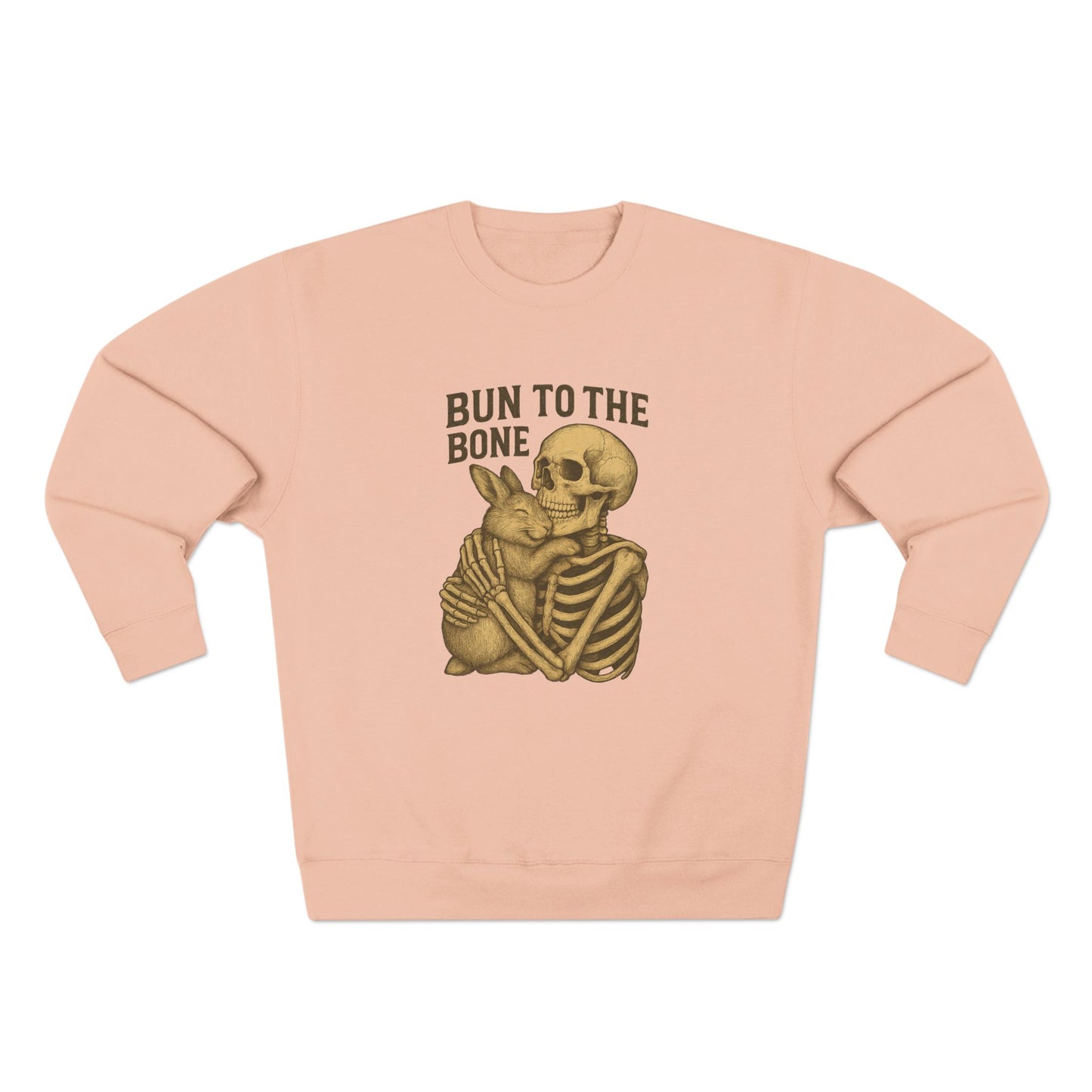 Bun to the Bone Skeleton & Snuggle Bunny Unisex Sweatshirt – Cozy Rabbit Crewneck - Halloween & Fall Collection - Funny Gift