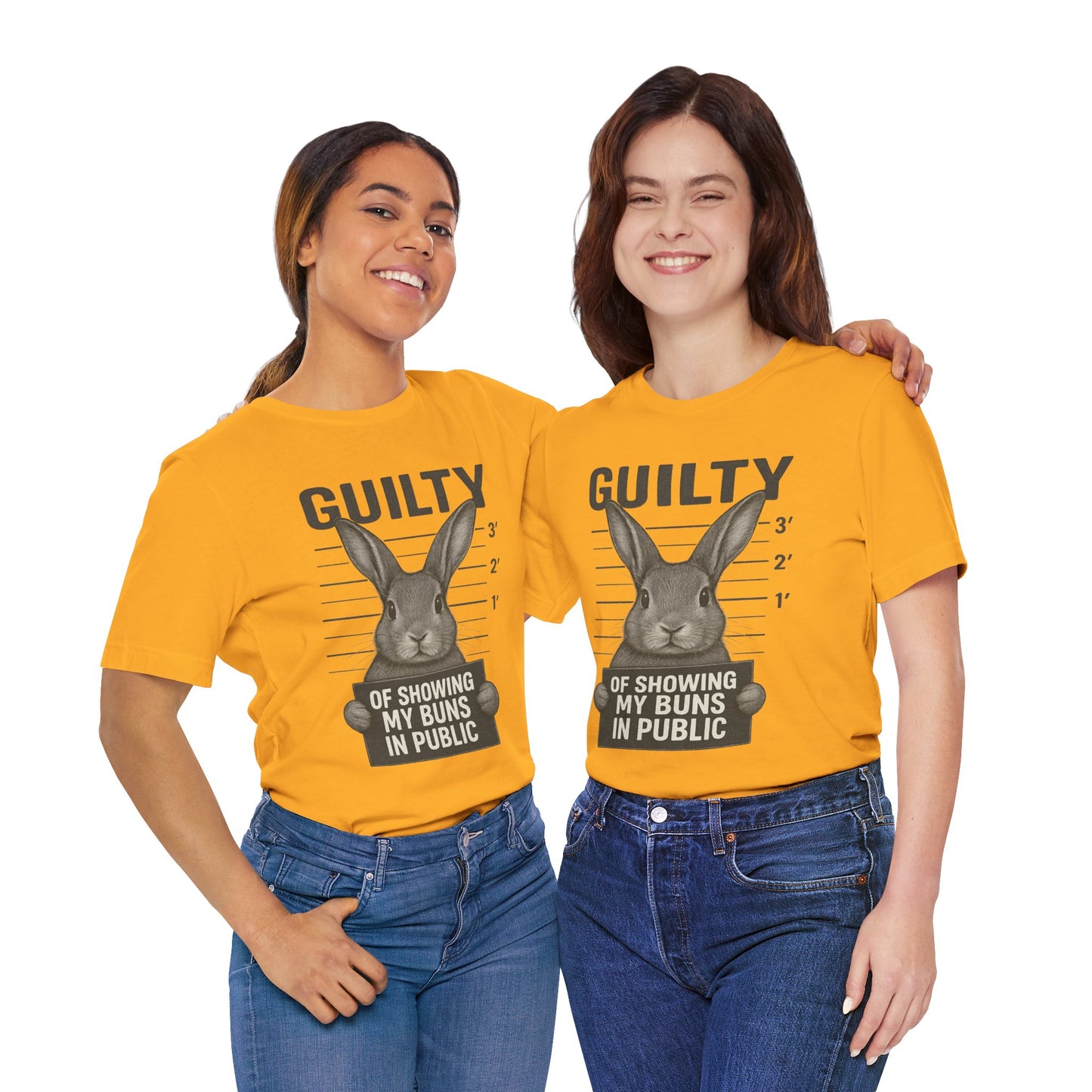 Guilty of Showing My Buns in Public Rabbit Exhibitor T-Shirt – Unisex Funny Bunny Graphic Tee - Quirky Gift for Animal Lovers