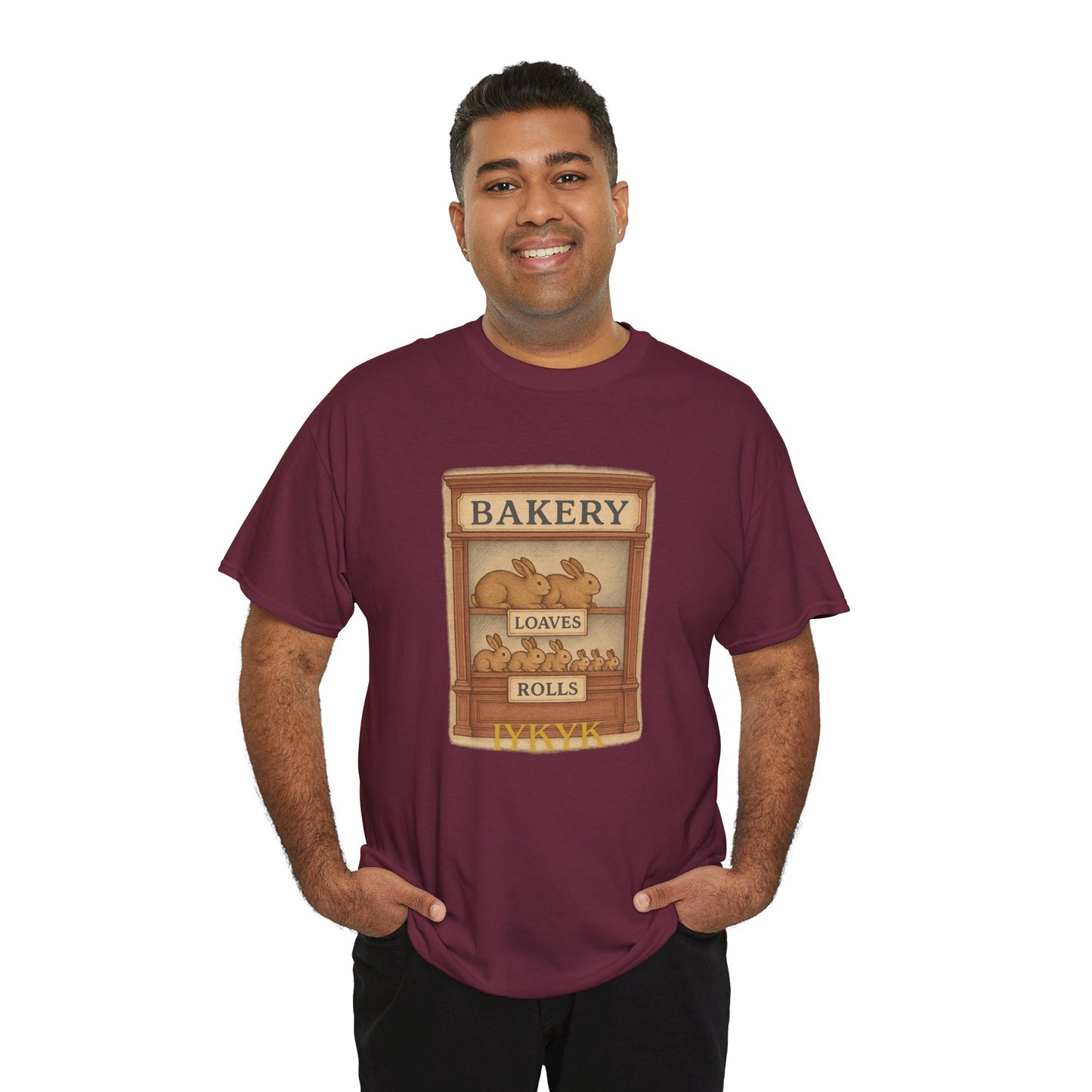 Loaves, Rolls & IYKYK – Bunny Bakery Tee - Unisex Short Sleeve - Vintage Bakery Shirt - Baking & Rabbit Lover Apparel