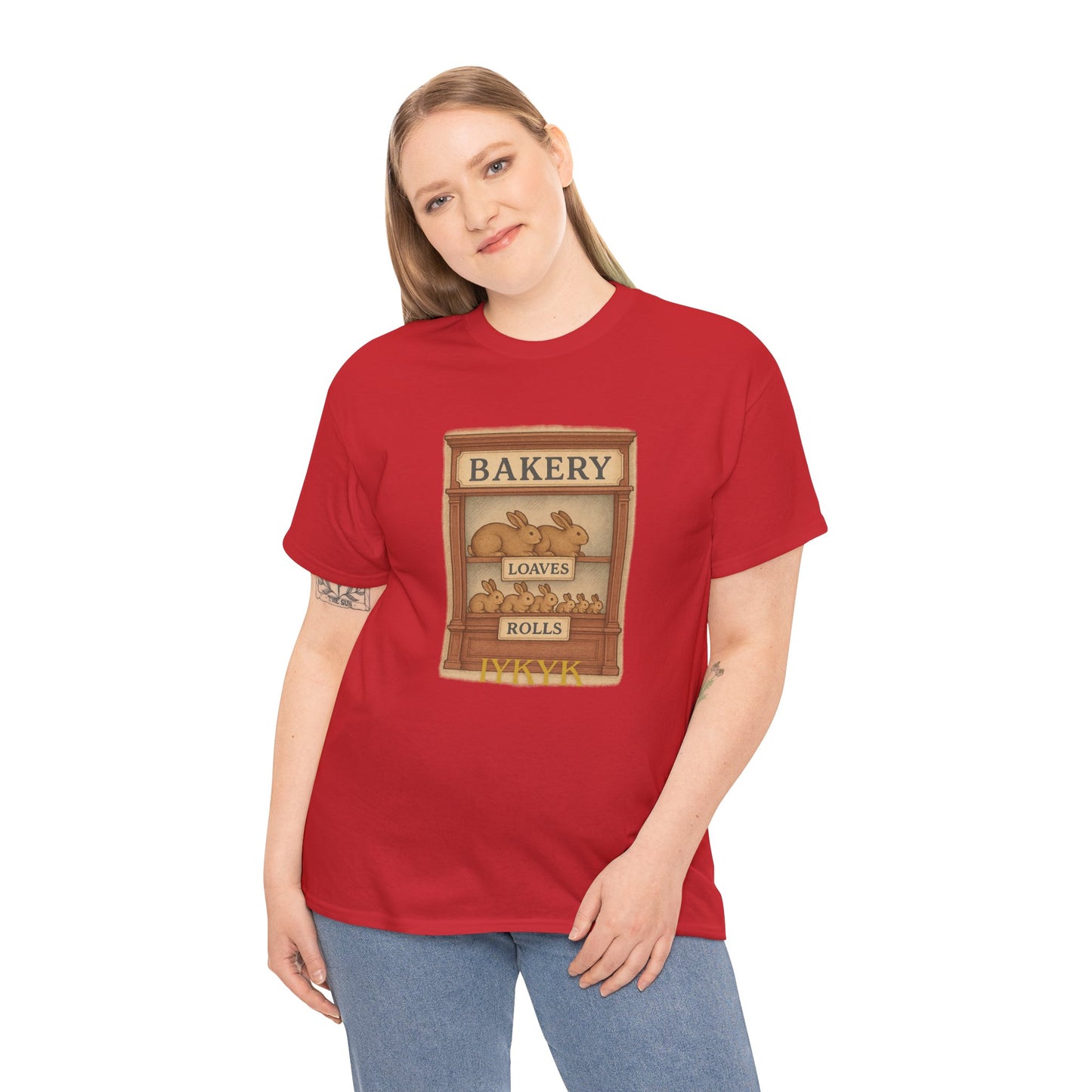 Loaves, Rolls & IYKYK – Bunny Bakery Tee - Unisex Short Sleeve - Vintage Bakery Shirt - Baking & Rabbit Lover Apparel