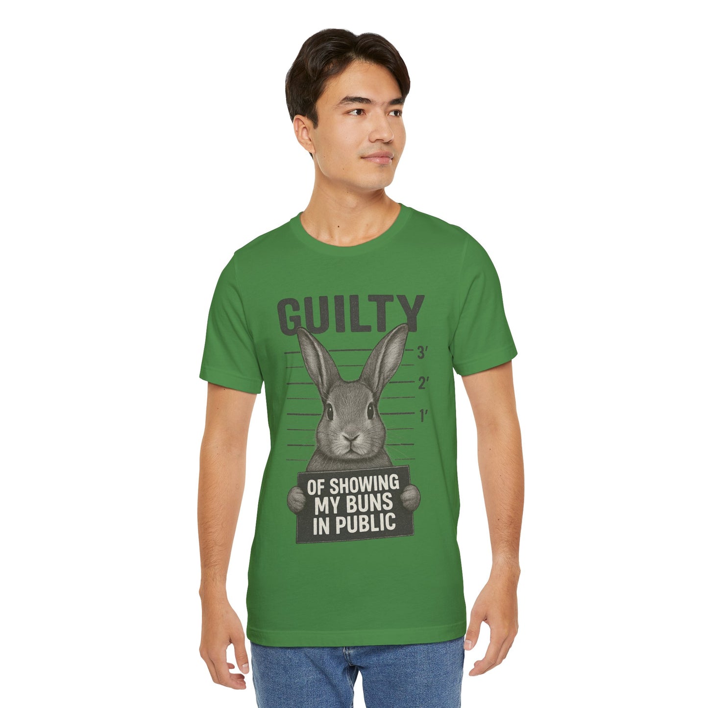 Guilty of Showing My Buns in Public Rabbit Exhibitor T-Shirt – Unisex Funny Bunny Graphic Tee - Quirky Gift for Animal Lovers