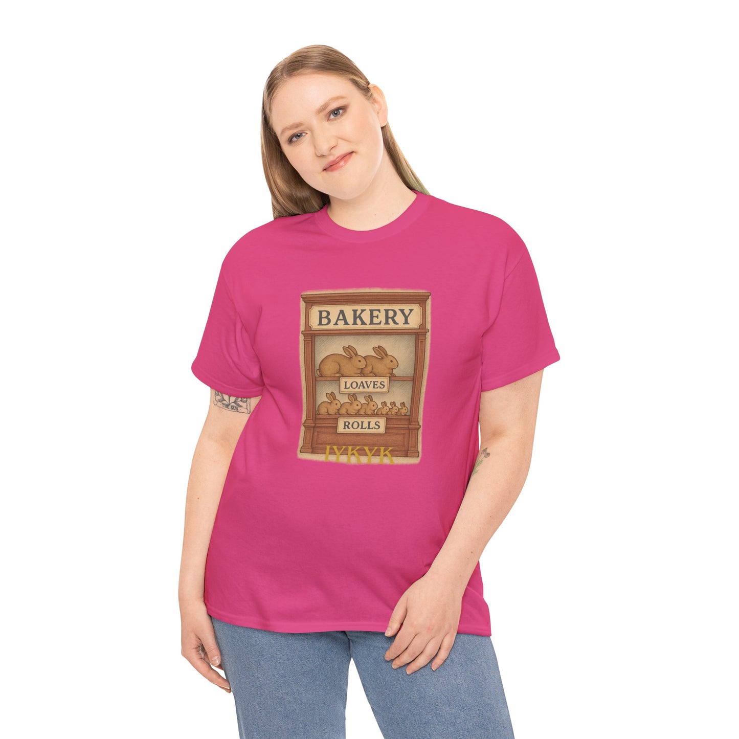 Loaves, Rolls & IYKYK – Bunny Bakery Tee - Unisex Short Sleeve - Vintage Bakery Shirt - Baking & Rabbit Lover Apparel