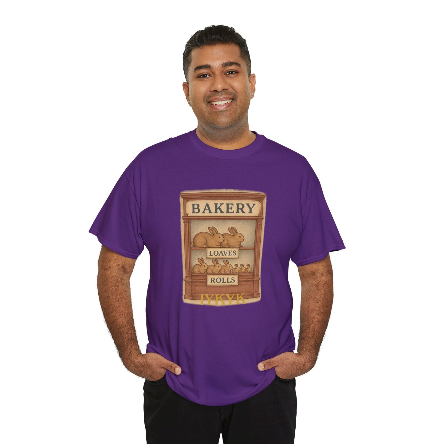 Loaves, Rolls & IYKYK – Bunny Bakery Tee - Unisex Short Sleeve - Vintage Bakery Shirt - Baking & Rabbit Lover Apparel
