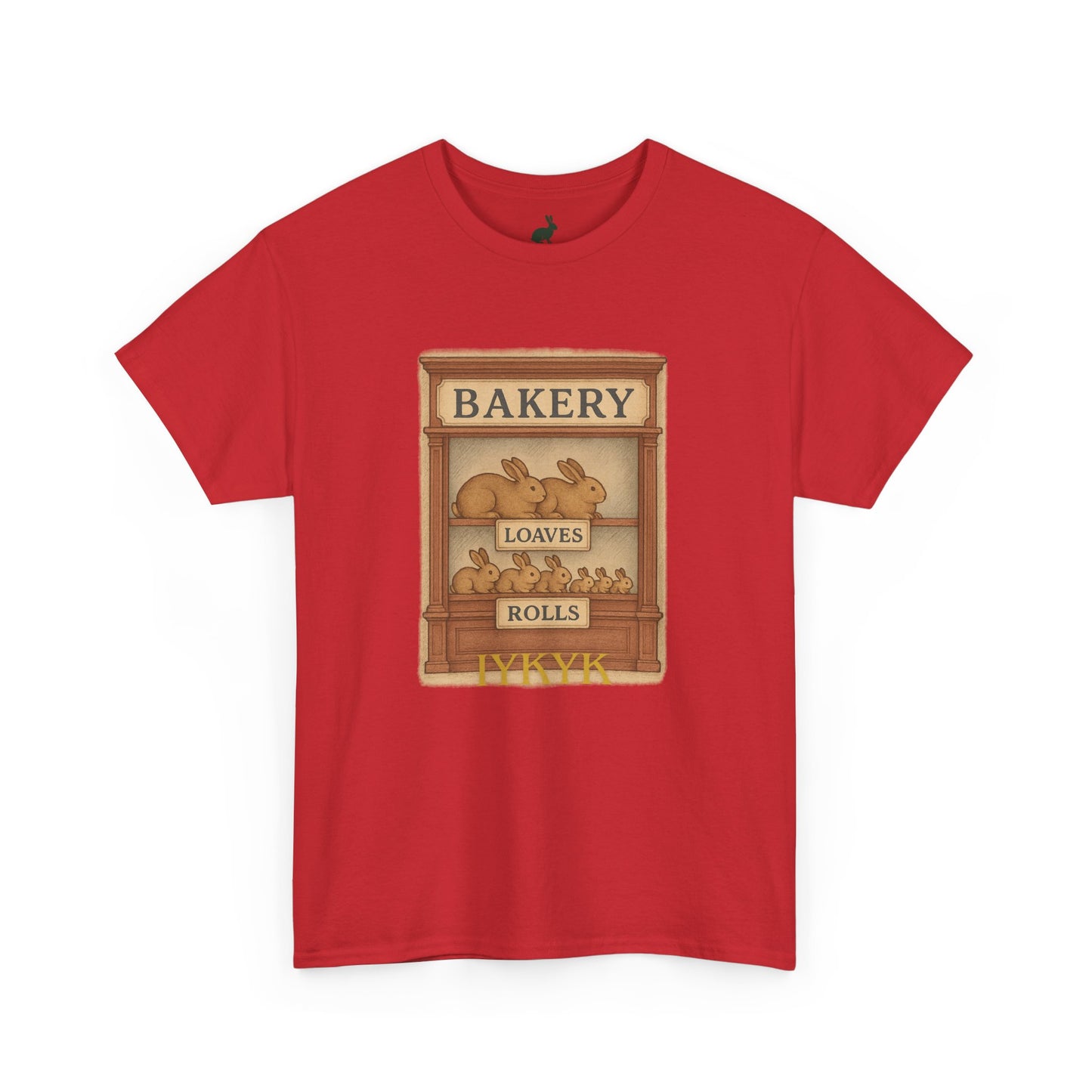 Loaves, Rolls & IYKYK – Bunny Bakery Tee - Unisex Short Sleeve - Vintage Bakery Shirt - Baking & Rabbit Lover Apparel
