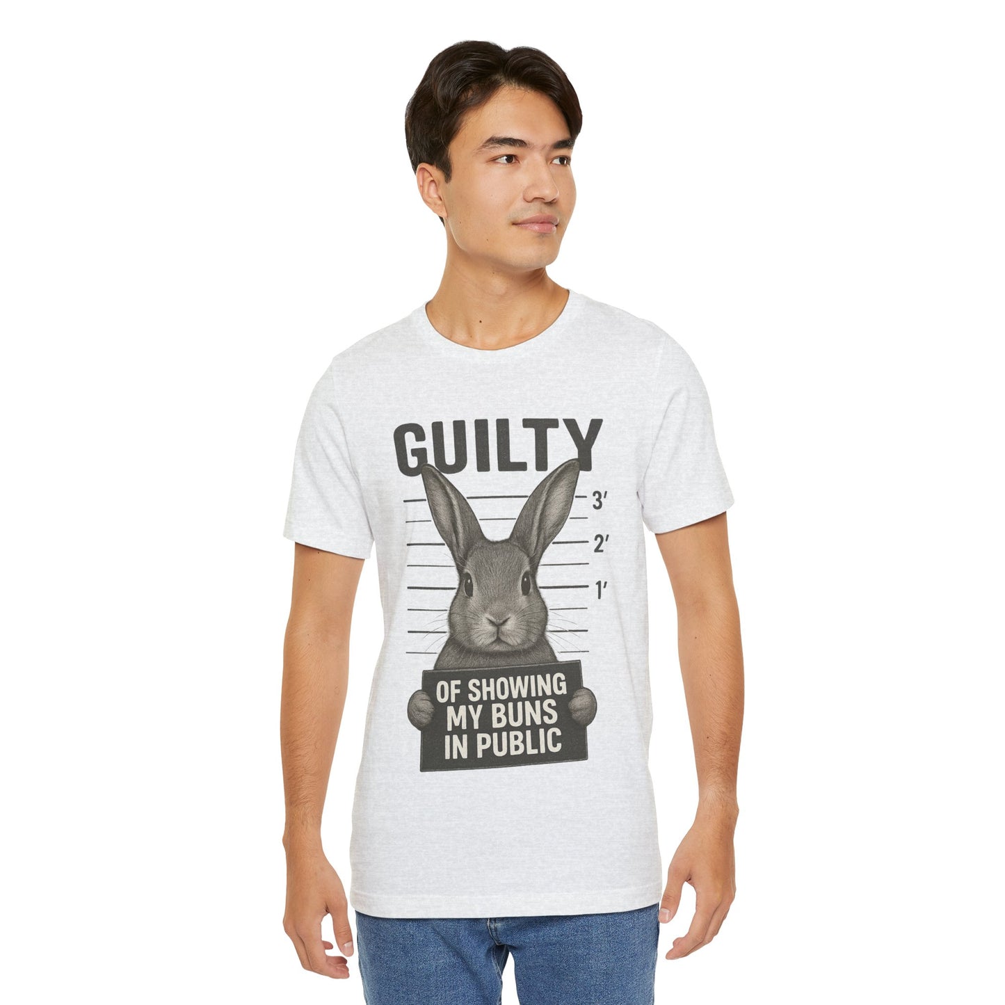 Guilty of Showing My Buns in Public Rabbit Exhibitor T-Shirt – Unisex Funny Bunny Graphic Tee - Quirky Gift for Animal Lovers