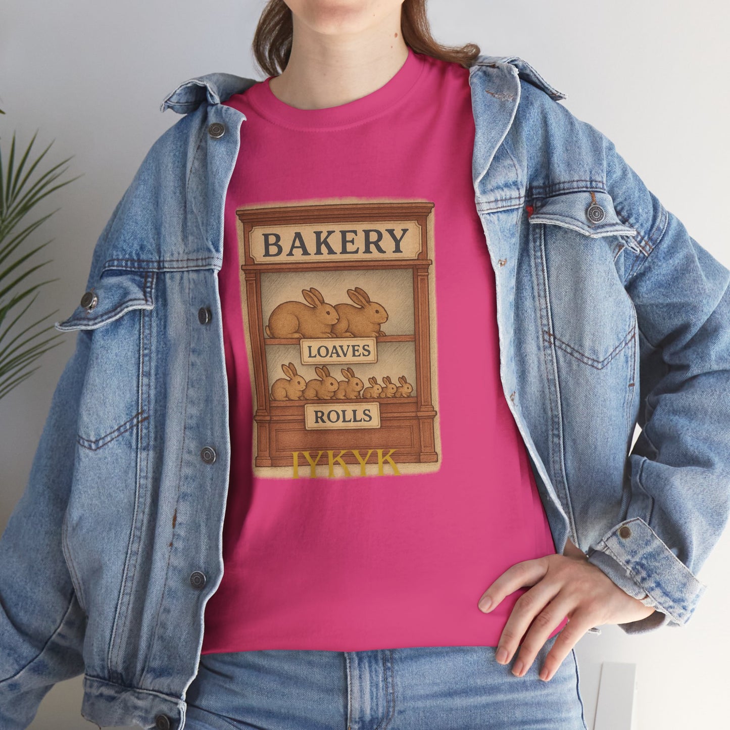 Loaves, Rolls & IYKYK – Bunny Bakery Tee - Unisex Short Sleeve - Vintage Bakery Shirt - Baking & Rabbit Lover Apparel