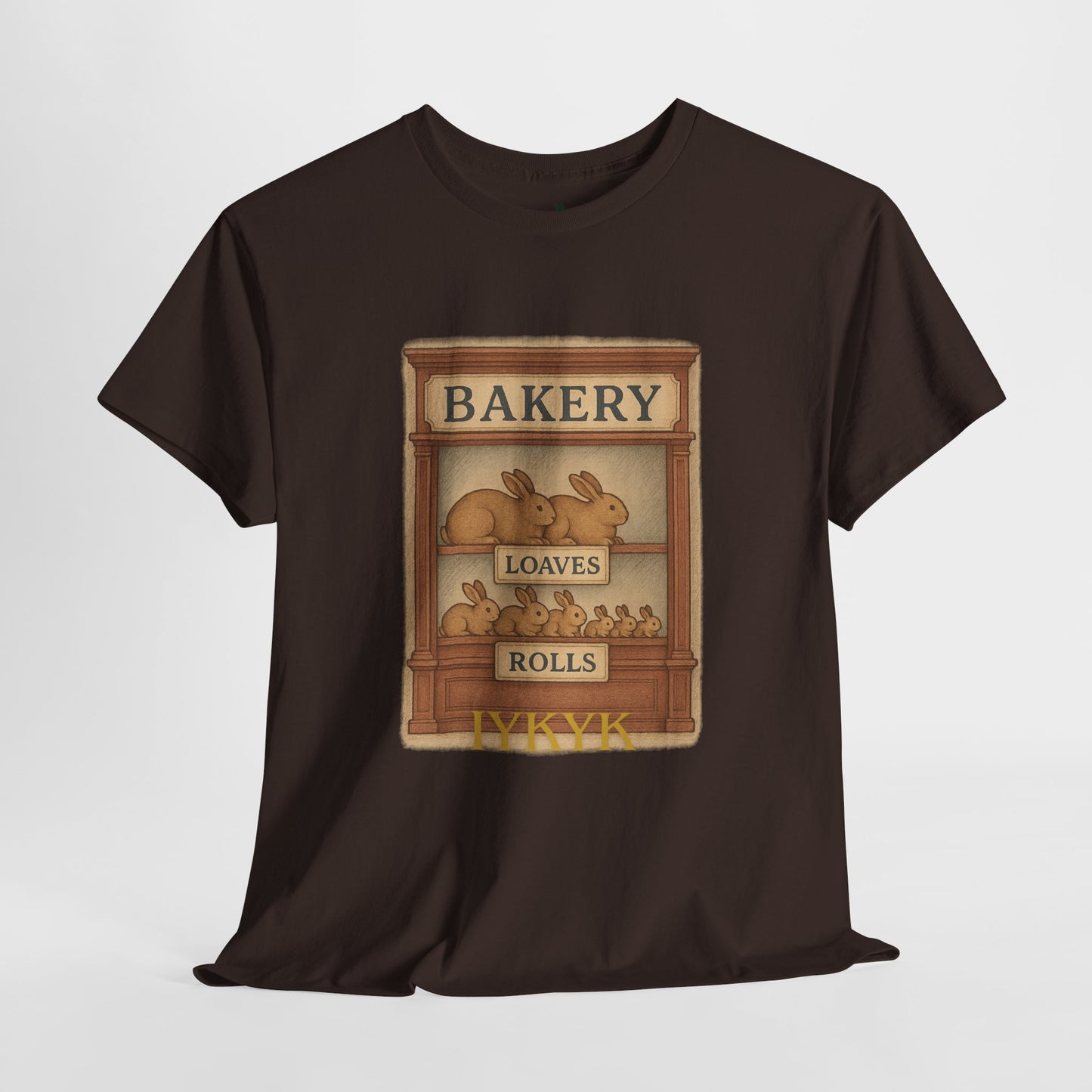 Loaves, Rolls & IYKYK – Bunny Bakery Tee - Unisex Short Sleeve - Vintage Bakery Shirt - Baking & Rabbit Lover Apparel