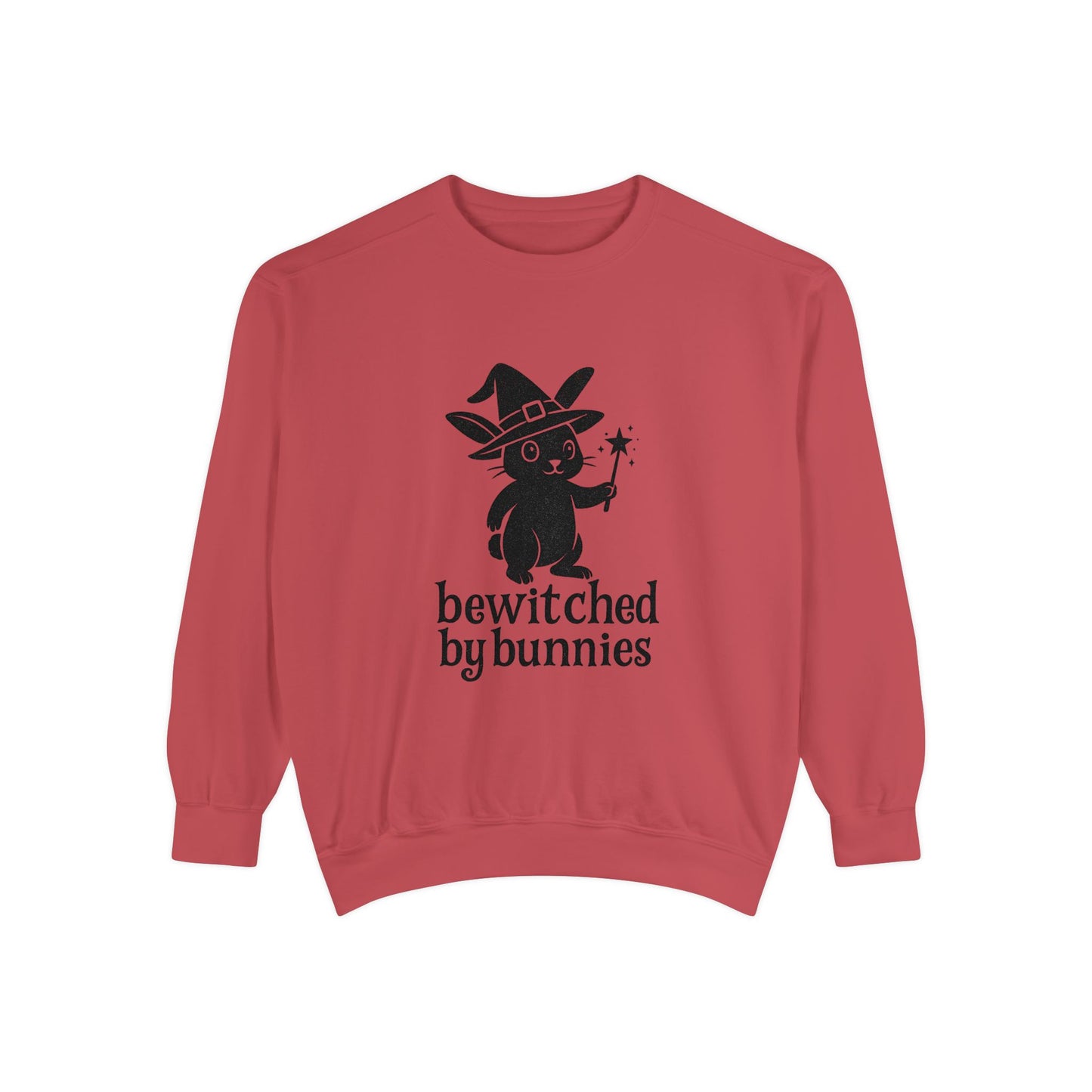 Bewitched by Bunnies Unisex Sweatshirt – Cozy Fall Rabbit Witch Pullover for Fall Festivities - Halloween Gift