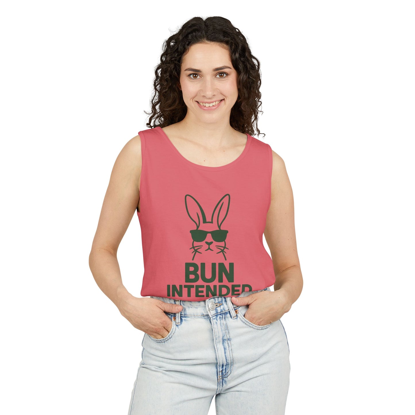 “Bun Intended” Funny Rabbit Tank Top – Unisex Summer Bunny Shirt