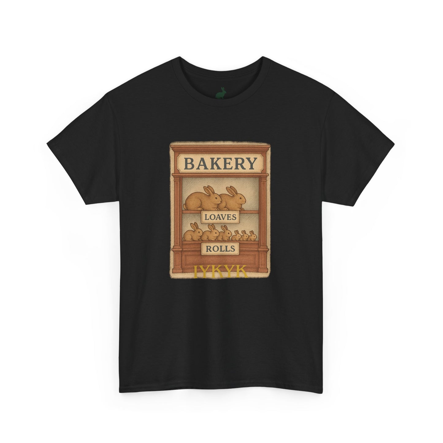 Loaves, Rolls & IYKYK – Bunny Bakery Tee - Unisex Short Sleeve - Vintage Bakery Shirt - Baking & Rabbit Lover Apparel