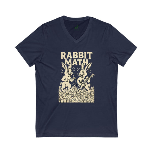 Rabbit Math – Rock & Roll Edition | Breeder Life Tee - Funny Bunny V-Neck Shirt