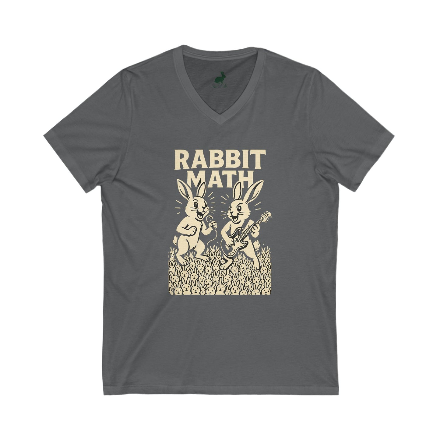 Rabbit Math – Rock & Roll Edition | Breeder Life Tee - Funny Bunny V-Neck Shirt