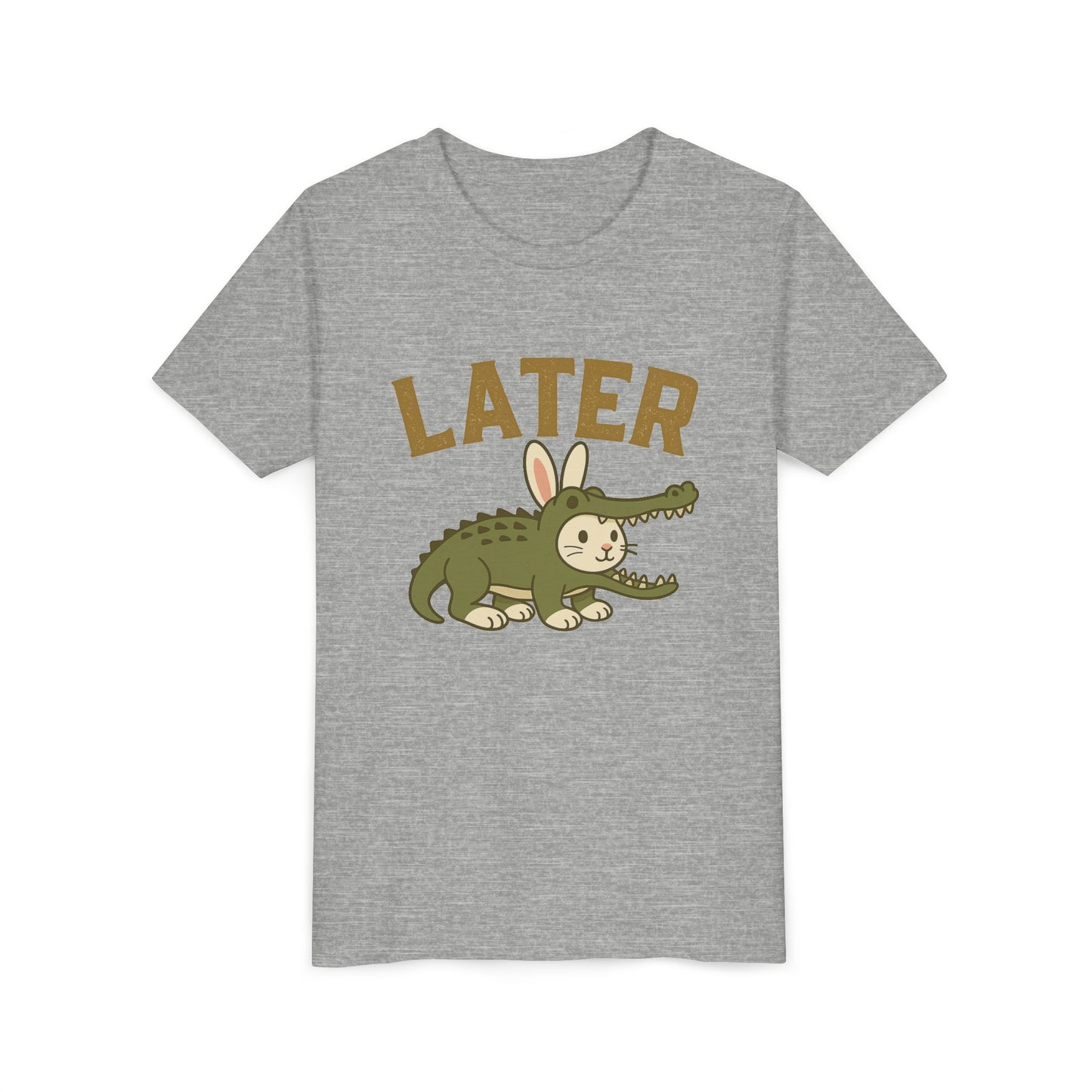 Later Gator Bunny Tee – Cute Youth Short Sleeve - Kids Rabbit T-Shirt - Funny Graphic Children's Shirt