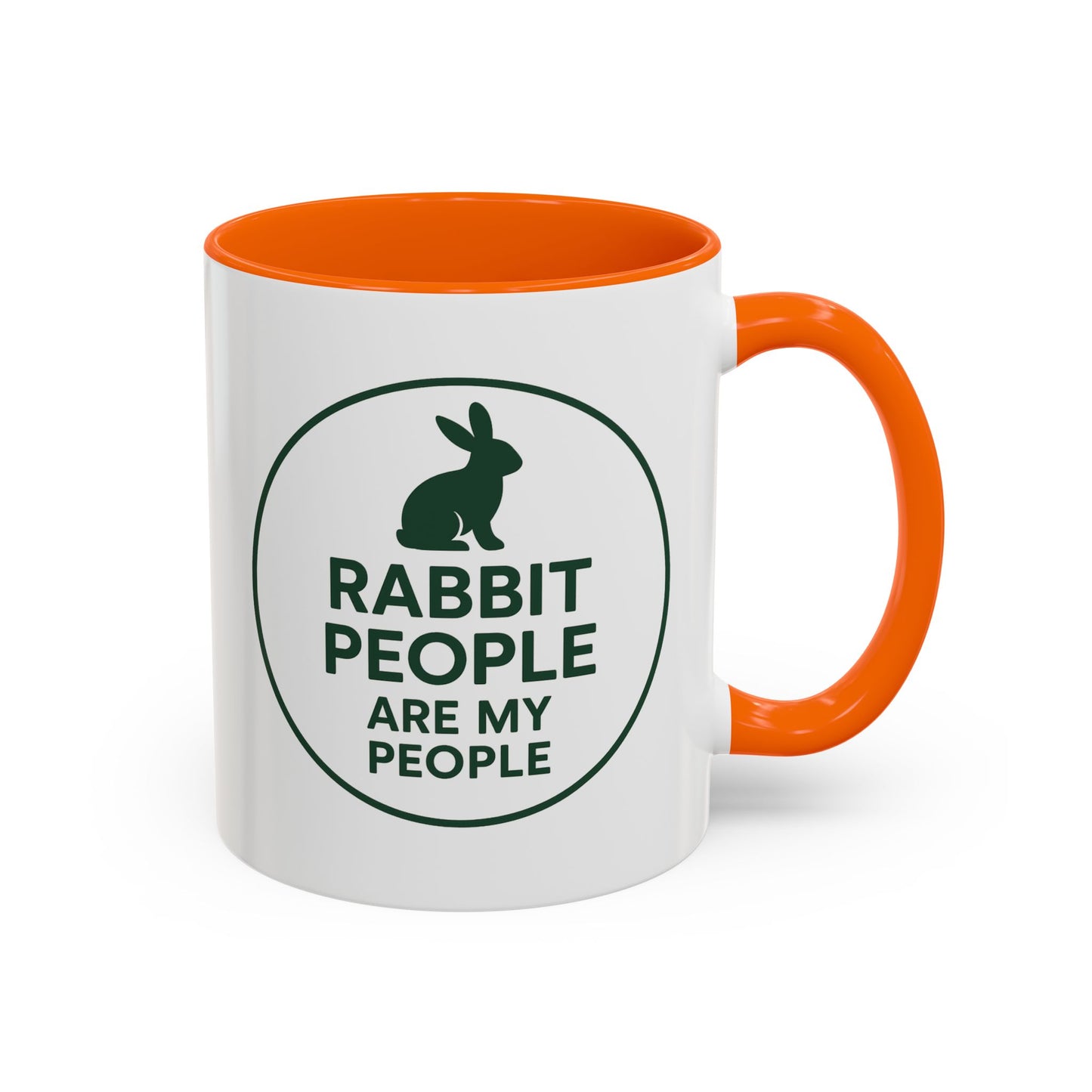Rabbit People Are My People Ceramic Mug – Multiple Accent Colors Coffee Mug - Two Sizes: 11 oz & 15 oz