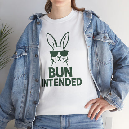 Bun Intended Rabbit in Sunglasses T-Shirt – Unisex Graphic Bunny Tee - Humorous Pun Shirt
