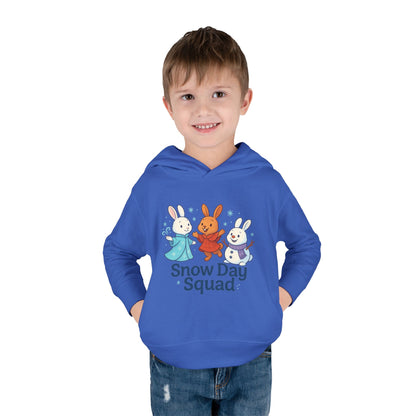 Snow Day Squad Toddler Hoodie – Winter Bunny Sweatshirt for Kids | Cozy Youth Rabbit Apparel | Cold Weather Buns