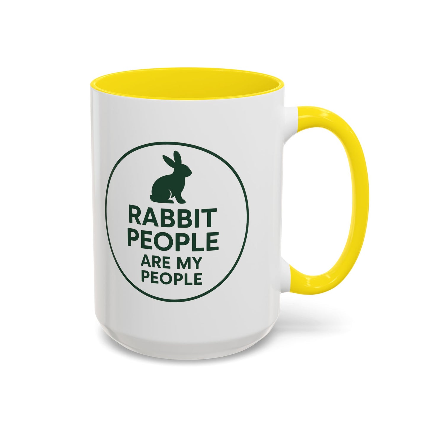 Rabbit People Are My People Ceramic Mug – Multiple Accent Colors Coffee Mug - Two Sizes: 11 oz & 15 oz