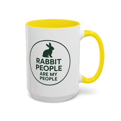 Rabbit People Are My People Ceramic Mug – Multiple Accent Colors Coffee Mug - Two Sizes: 11 oz & 15 oz