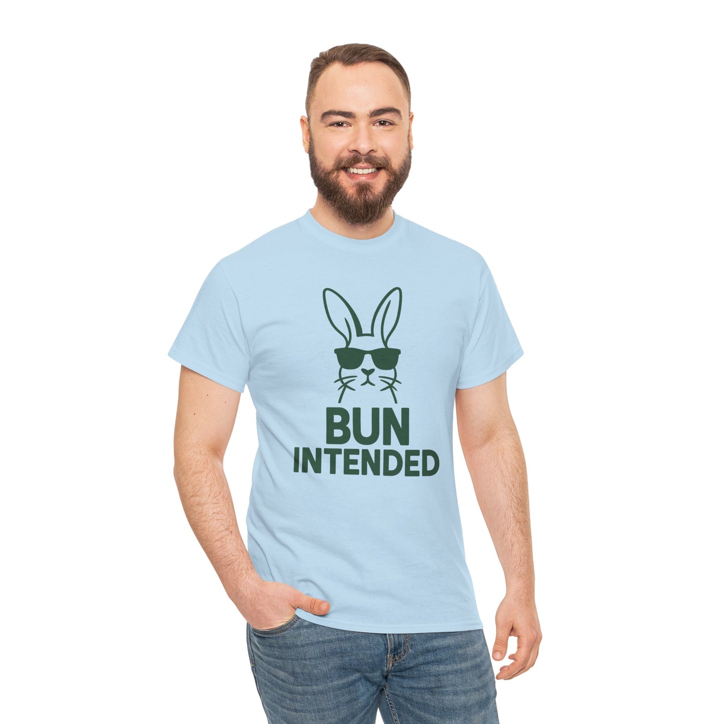 Bun Intended Rabbit in Sunglasses T-Shirt – Unisex Graphic Bunny Tee - Humorous Pun Shirt