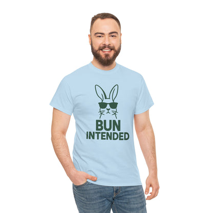 Bun Intended Rabbit in Sunglasses T-Shirt – Unisex Graphic Bunny Tee - Humorous Pun Shirt
