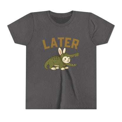 Later Gator Bunny Tee – Cute Youth Short Sleeve - Kids Rabbit T-Shirt - Funny Graphic Children's Shirt