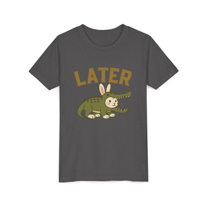 Later Gator Bunny Tee – Cute Youth Short Sleeve - Kids Rabbit T-Shirt - Funny Graphic Children's Shirt