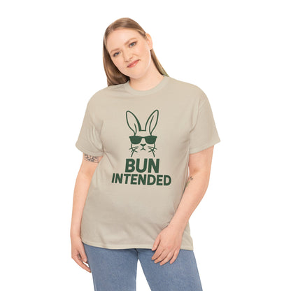 Bun Intended Rabbit in Sunglasses T-Shirt – Unisex Graphic Bunny Tee - Humorous Pun Shirt
