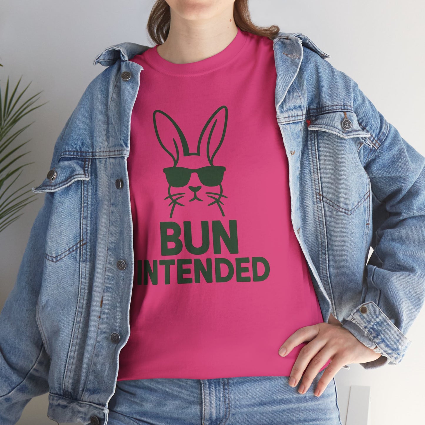 Bun Intended Rabbit in Sunglasses T-Shirt – Unisex Graphic Bunny Tee - Humorous Pun Shirt