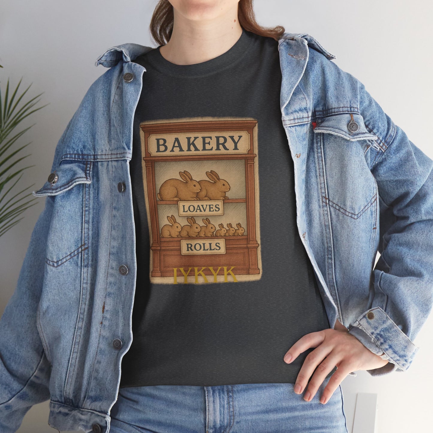 Loaves, Rolls & IYKYK – Bunny Bakery Tee - Unisex Short Sleeve - Vintage Bakery Shirt - Baking & Rabbit Lover Apparel