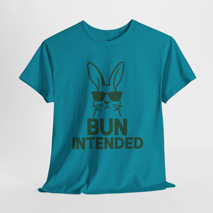 Bun Intended Rabbit in Sunglasses T-Shirt – Unisex Graphic Bunny Tee - Humorous Pun Shirt