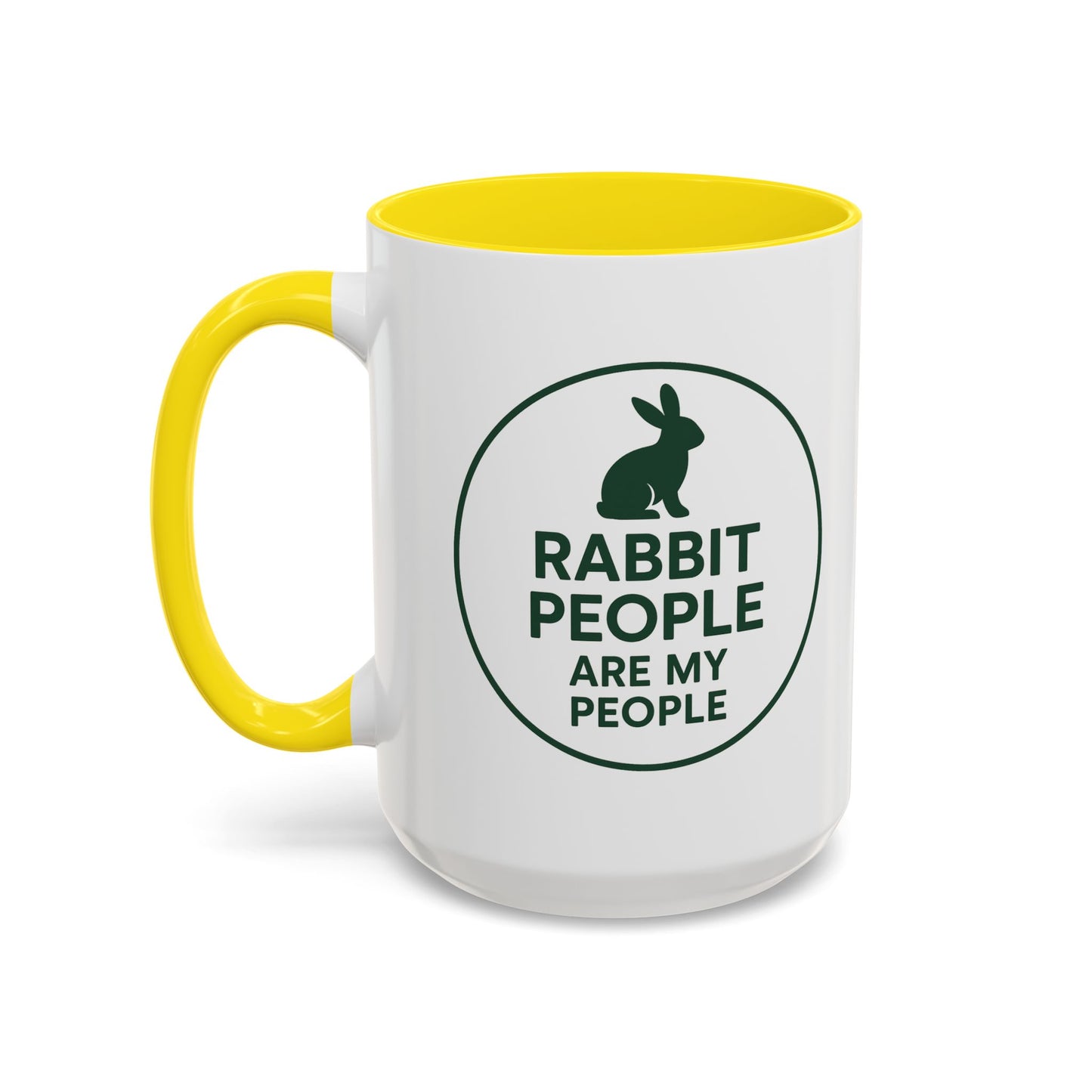 Rabbit People Are My People Ceramic Mug – Multiple Accent Colors Coffee Mug - Two Sizes: 11 oz & 15 oz