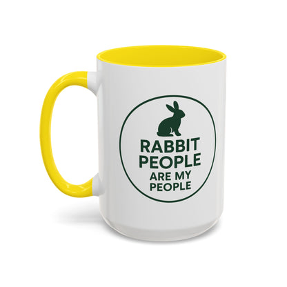 Rabbit People Are My People Ceramic Mug – Multiple Accent Colors Coffee Mug - Two Sizes: 11 oz & 15 oz