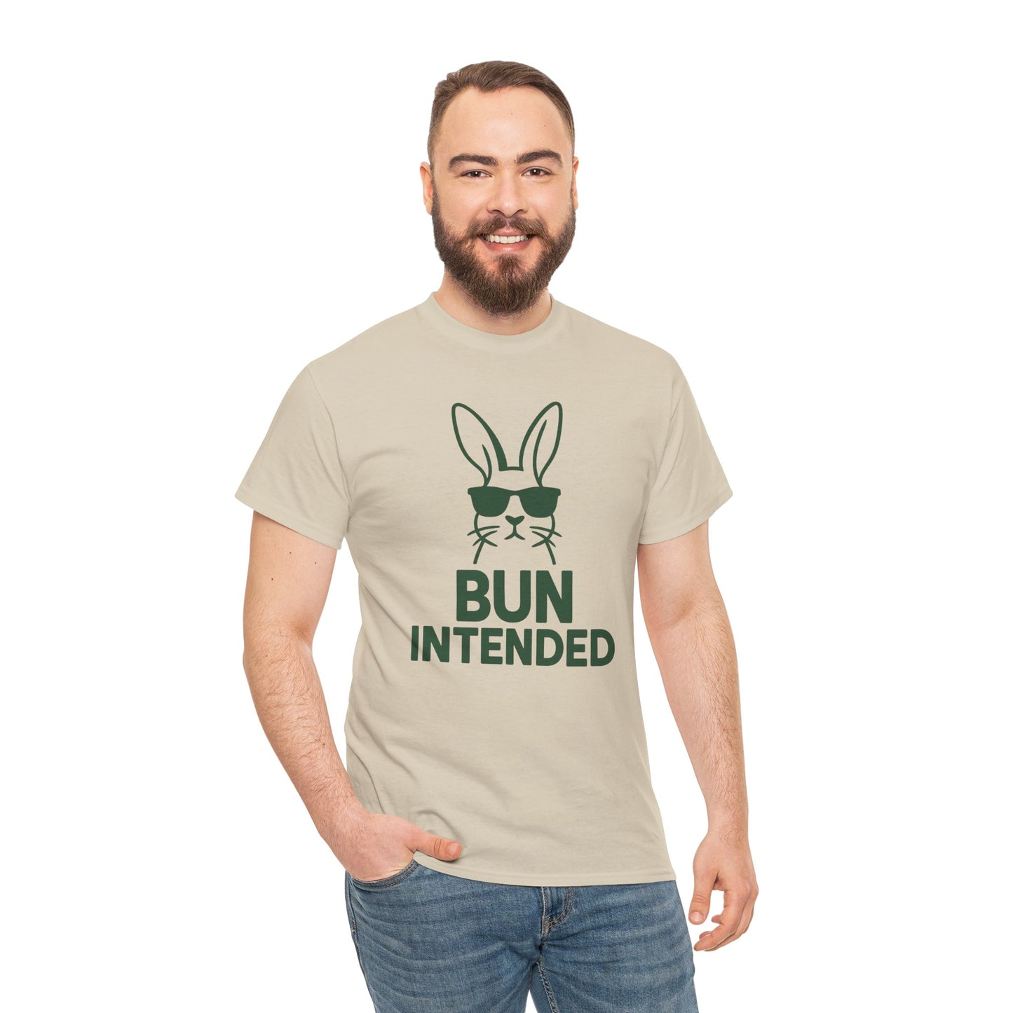 Bun Intended Rabbit in Sunglasses T-Shirt – Unisex Graphic Bunny Tee - Humorous Pun Shirt
