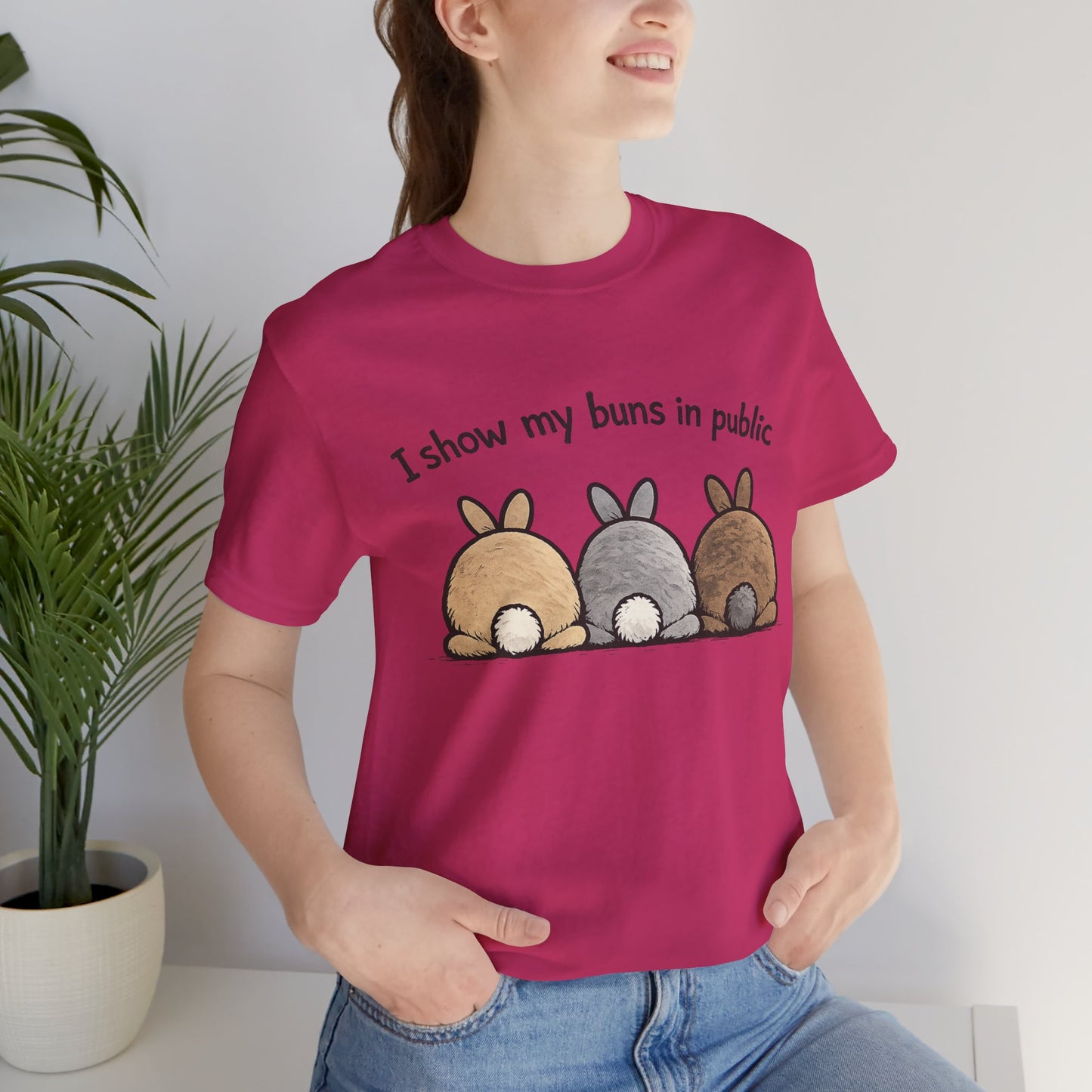 "I Show My Buns in Public" T-Shirt – Rabbit Show Exhibitor Tee | Funny Unisex Bunny Apparel